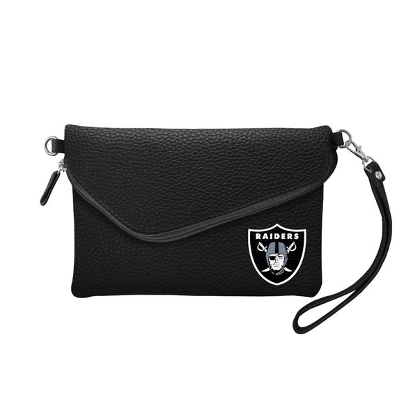 Las Vegas Raiders Fold Over Crossbody Pebble Purse - Picture 1 of 2